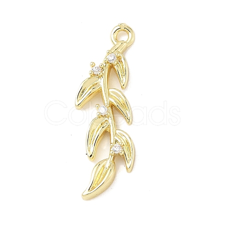 Brass Micro Pave Clear Cubic Zirconia Pendants KK-Z106-01G-05-1
