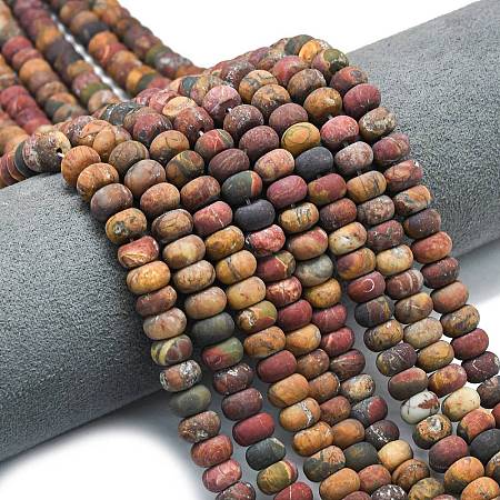 Natural Red Picasso Jasper/Polychrome Jasper Beads Strands G-P575-A16-8x5mm-1