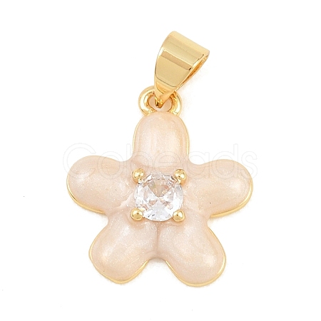 Brass Micro Pave Clear Cubic Zirconia Pendants KK-C170-26G-06-1