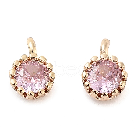 Brass Micro Pave Cubic Zirconia Charms KK-U028-19G-02-1