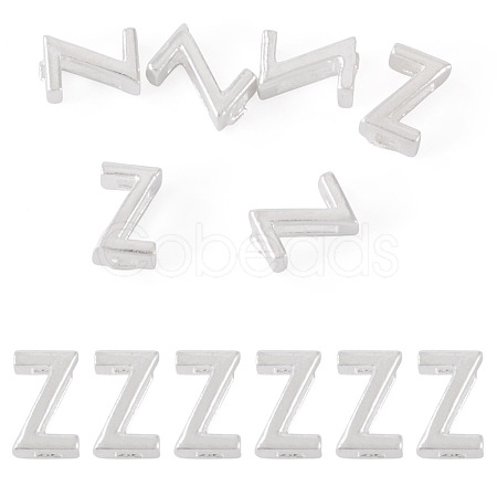 6Pcs 925 Sterling Silver Hollow Initial Beads STER-TA0001-53Z-1