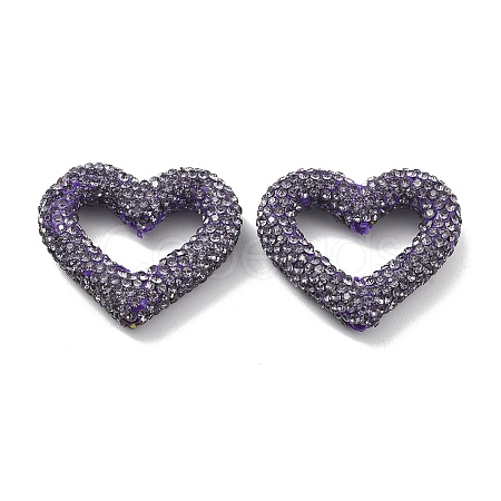 Heart Shape Polymer Clay Rhinestone Beads CLAY-NH0001-09A-06-1