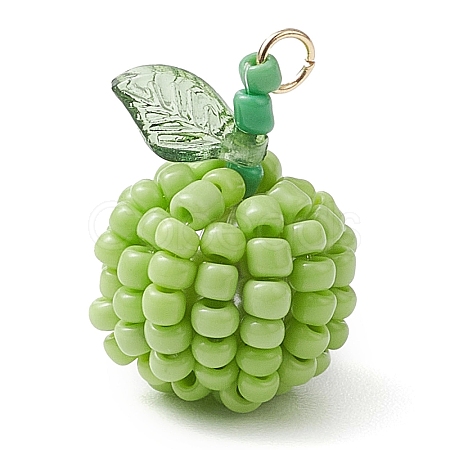Seed Beads Beaded Pendants PALLOY-TA00159-05-1