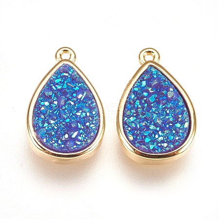 Resin Imitation Druzy Crystal Pendants KK-O101-A05-1