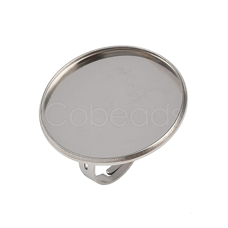304 Stainless Steel Cuff Ring Components STAS-D372-06P-09-1
