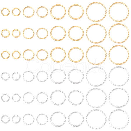 64Pcs 8 Style Brass Linking Rings KK-BC0009-44-1