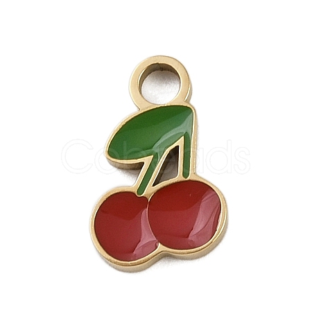 304 Stainless Steel Enamel Charms STAS-I338-01G-14-1