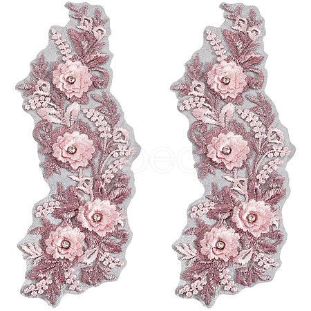 Polyester Embroidery Lace Cloth Patches AJEW-WH20070-069C-1