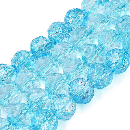 Crackle Transparent Glass Beads Strands GLAA-N068-06A-03-1