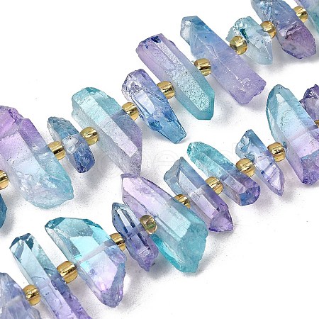 Electroplated Natural Quartz Crystal Beads Strands G-F800-D15-1