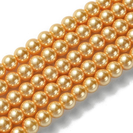 Eco-Friendly Dyed Glass Pearl Bead Strands HY-A008-6mm-RB112-1