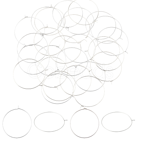 200pcs 316 Surgical Stainless Steel Hoop Earring Findings STAS-HS0001-26A-1