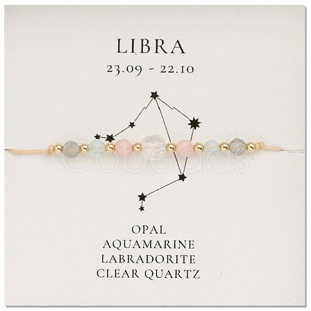 Natural stone constellation bracelet with 12 zodiac signs X-NR2952-11-1