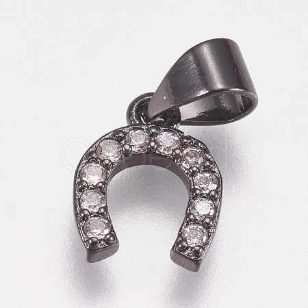 Brass Micro Pave Cubic Zirconia Charms ZIRC-E145-27B-1