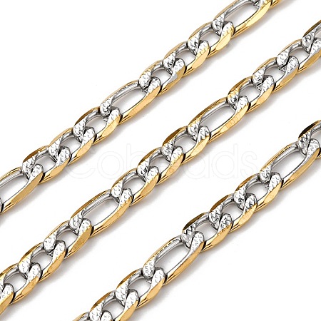 304 Stainless Steel Two Tone Figaro Chains CHS-K023-05GP-1