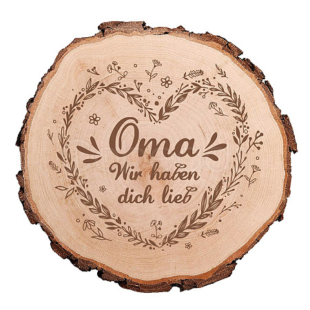 Carved Wood Round Sheets AJEW-WH0362-005-1