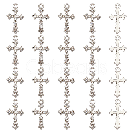 24Pcs Alloy Rhinestones Pendants ALRI-FH0001-02-1