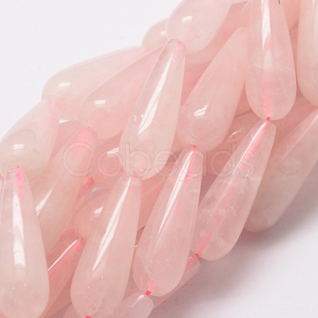 Natural Rose Quartz Teardrop Beads Strands G-E329-34-1