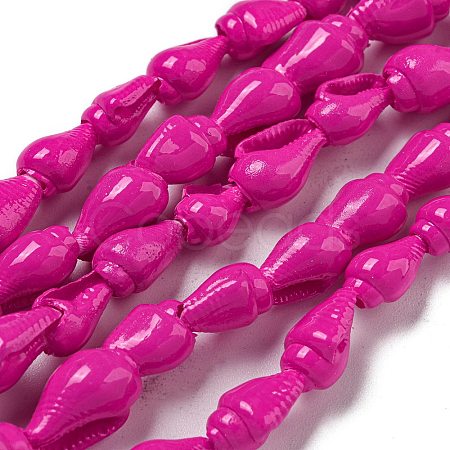 Spray Painted Natural Spiral Shell Beads Strands BSHE-G039-08C-1