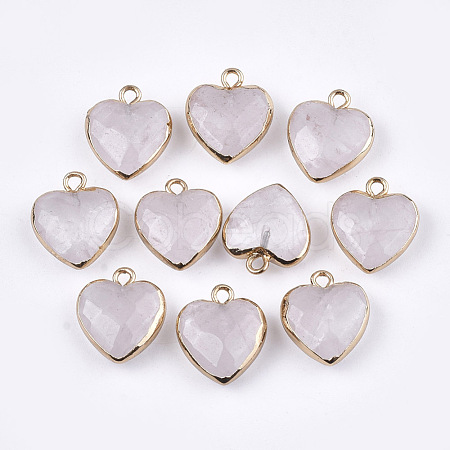 Electroplate Natural Quartz Crystal Pendants X-G-T112-03I-1