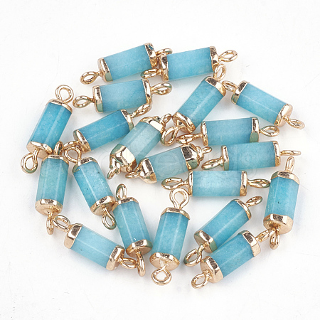 Electroplate Natural White Jade Links connectors G-S344-01B-1