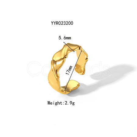 Irregular Hammered 304 Stainless Steel Open Cuff Rings JY9046-7-1