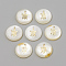 Freshwater Shell Pendants, Flat Round & Tortoise, Golden, 16x3.5~4mm, Hole: 1.2mm