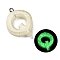 Luminous Resin Pendants, Glow in the Dark, with Platinum Plated Loop, Letter, Letter Q, 21x19x5.5mm, Hole: 1.8mm