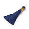 Polyester Tassel Pendants, Dark Blue, 80~83x7~8mm, Hole: 5~7mm