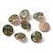 Alloy Enamel Shank Buttons, Flat Round with Tree, Light Gold, Colorful, 18x7~8mm, Hole: 2mm