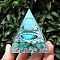 Orgonite Pyramid Resin Energy Generators, Reiki Natural Jade Chips Inside for Home Office Desk Decoration, Aquarius, 60x60x60mm