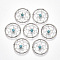 304 Stainless Steel Pendants, with Synthetic Turquoise Beads, Flat Round with Spider Web, Stainless Steel Color, 25x4~4.5mm