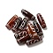 Tibetan Style dZi Beads Strands, Natural Dyed Agate Beads, Rice, Red, Money Hook Pattern, 30x10mm, Hole: 2mm