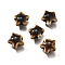 Handmade Porcelain Beads, Star, Black, 13.5x15x7.5mm, Hole: 2mm