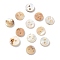 Mother of Pearl Buttons, Akoya Shell Button, 2-Hole, Shell Shape, Beige, 9x2mm, Hole: 1.6mm