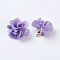 Cloth Pendant Decorations, with Acrylic Findings, Flower, Lilac, 25~30x28~35mm, Hole: 2mm