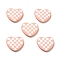 Opaque Acrylic Beads, with Enamel, Heart with Tartan Pattern, Pink, 21x25x5mm, Hole: 1.6mm