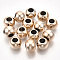 UV Plating ABS Plastic Beads, Round, Rose Gold Plated, 19.5~20x15.5mm, Hole: 9.5mm