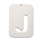 Non-Tarnish 304 Stainless Steel Pendants, Rectangle with Alphabet, Hollow, Letter.J, 32x22x1mm, Hole: 1.5mm