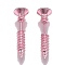 PVD Vacuum Plating 304 Stainless Steel Unisex Punk Hip-hop Rock Nail Shape Screw Pierced Stud Earrings, Pink, 25.5x7mm, Pin: 1mm