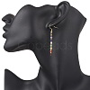 Natural Mixed Stone Round Dangle Earrings EJEW-JE06667-01-3