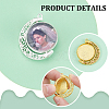DIY Blank Dome Alloy Flat Round with Mooon Pendant Making Kits DIY-UN0006-45-5