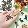 20Pcs 2 Styles Halloween Carved Wood Pendants WOOD-CJ0001-73-4