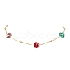 Glass Daisy Flower Beaded Necklace NJEW-JN04741-1