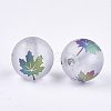 Autumn Theme Electroplate Transparent Glass Beads X-EGLA-S178-01E-2
