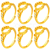 6Pcs Adjustable Brass Finger Rings Components KK-BBC0021-27-1