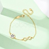 Sports Brass Micro Pave Cubic Zirconia Infinity Link Bracelets BJEW-D386-01E-G-5