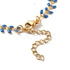 Enamel Ear of Wheat Link Chain Necklace NJEW-P220-02G-06-4