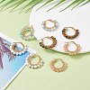 Faceted Round Natural Stone Beads Huggie Hoop Earrings for Girl Women EJEW-JE04687-2