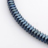 Frosted Square Electroplate Non-magnetic Synthetic Hematite Beads Strands G-P046-08-3